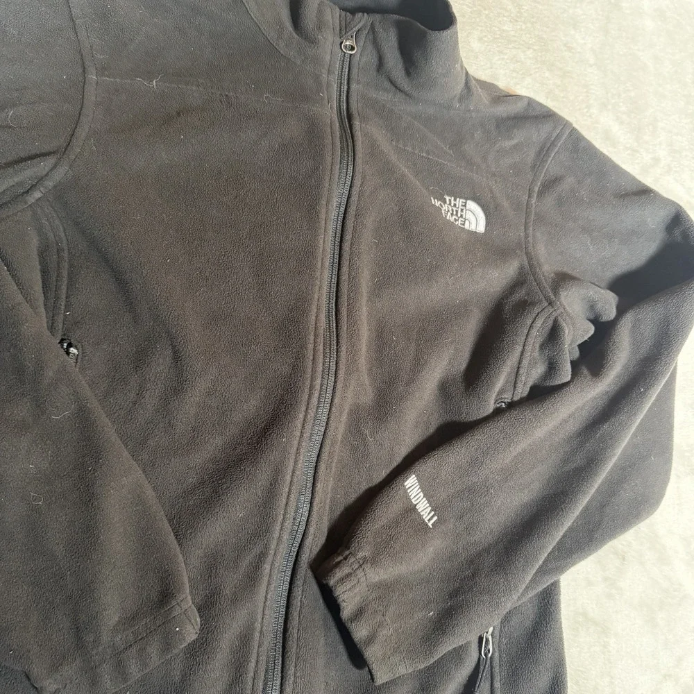 The North Face Mens WindWall Softshell Jacket Black Full Zip Size Small Fleece